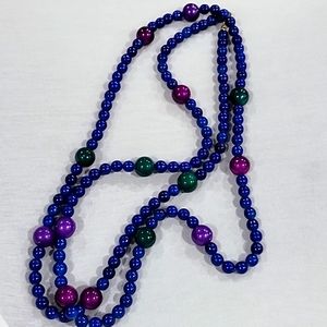 Vtg Beaded Necklace, Super Long